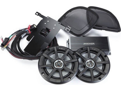 Kicker 50HDR154 Audio kit with 6-1/2" speakers, amplifier, and harnesses for select 2015-up Harley-Davidson Road Glide model