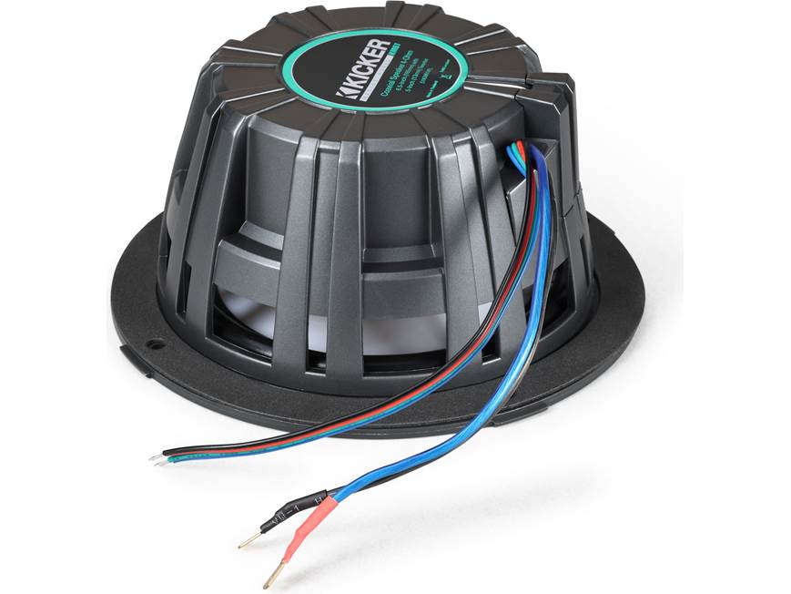 Kicker 51KM614FL 6-1/2" marine 2-way speakers with RGB LEDs and 2 sets of grilles