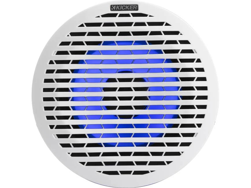 Kicker 51KM614FL 6-1/2" marine 2-way speakers with RGB LEDs and 2 sets of grilles