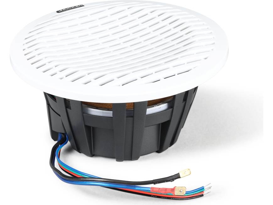Kicker 51KM614FL 6-1/2" marine 2-way speakers with RGB LEDs and 2 sets of grilles