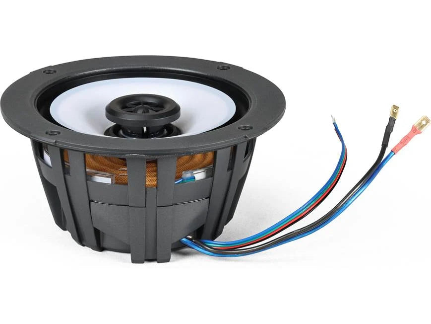 Kicker 51KM614FL 6-1/2" marine 2-way speakers with RGB LEDs and 2 sets of grilles