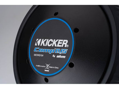 Kicker 51CWQ154 CompQ Series 15" subwoofer with dual 4-ohm voice coils