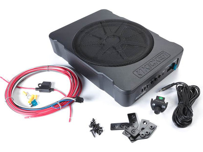 Kicker 51HS10 Hideaway™ compact powered subwoofer with 10" sub and 180-watt amp