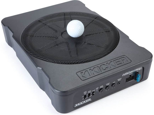 Kicker 51HS10 Hideaway™ compact powered subwoofer with 10" sub and 180-watt amp