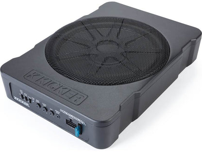Kicker 51HS10 Hideaway™ compact powered subwoofer with 10" sub and 180-watt amp