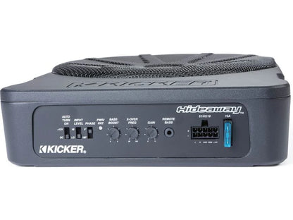 Kicker 51HS10 Hideaway™ compact powered subwoofer with 10" sub and 180-watt amp