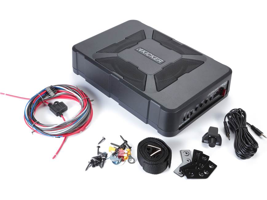 Kicker 51HS8 Hideaway™ compact powered subwoofer with 8" sub and 150-watt amp