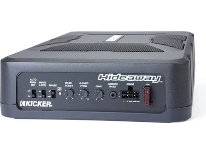 Kicker 51HS8 Hideaway™ compact powered subwoofer with 8" sub and 150-watt amp