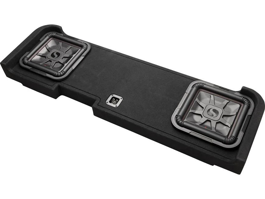 Kicker 51KGMDL7T122 L7T custom subwoofer enclosure with two 12" speakers — fits select 2008-up Chevrolet Silverado and GMC Sierra Crew Cab trucks