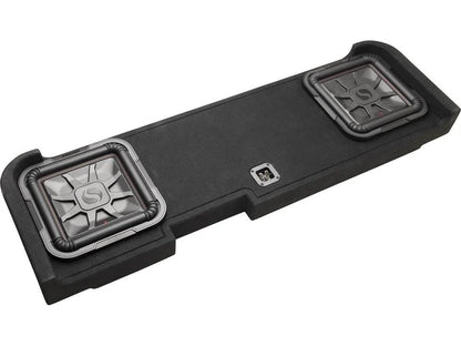 Kicker 51KGMDL7T122 L7T custom subwoofer enclosure with two 12" speakers — fits select 2008-up Chevrolet Silverado and GMC Sierra Crew Cab trucks