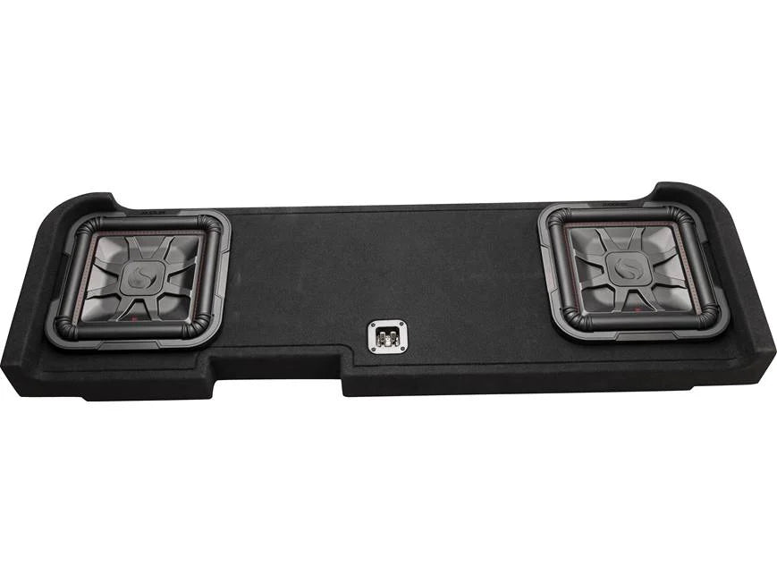Kicker 51KGMDL7T122 L7T custom subwoofer enclosure with two 12" speakers — fits select 2008-up Chevrolet Silverado and GMC Sierra Crew Cab trucks