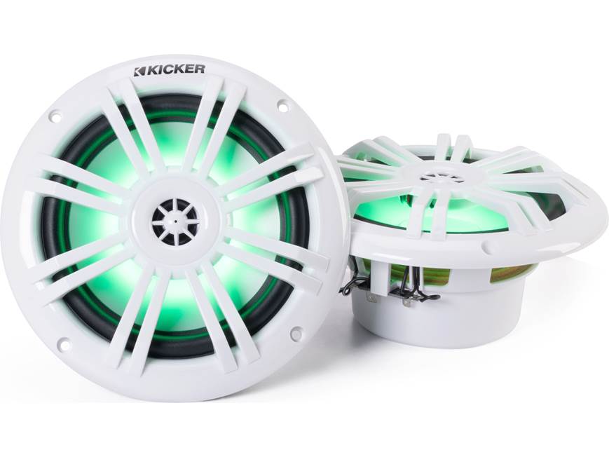 Kicker 51KM604WL 6-1/2" 2-way marine speakers with RGB LED lighting