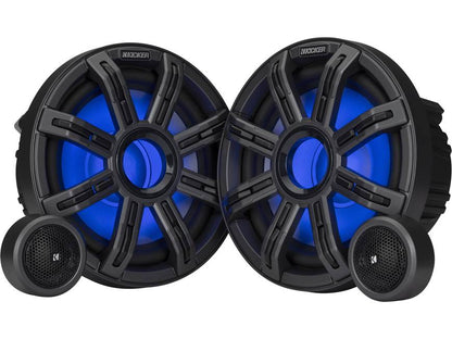 Kicker 51MSS8 8" marine component speakers with RGBW LED lighting