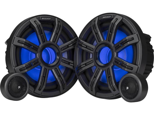 Kicker 51MSS8 8" marine component speakers with RGBW LED lighting
