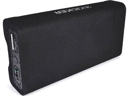 Kicker 51PTRTP10 Low-profile down-firing 400-watt powered enclosure with CompRT® 10" shallow-mount subwoofer and passive radiator
