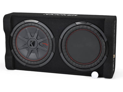Kicker 51PTRTP12 Low-profile down-firing 500-watt powered enclosure with CompRT® 12" shallow-mount subwoofer and passive radiator