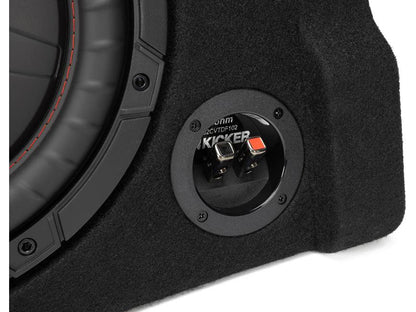 Kicker 52CVTDF102 Sealed downward-firing enclosure with 10" 2-ohm shallow-mount subwoofer