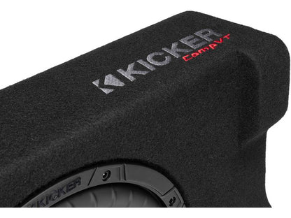 Kicker 52CVTDF102 Sealed downward-firing enclosure with 10" 2-ohm shallow-mount subwoofer