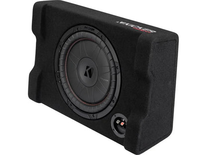 Kicker 52CVTDF122 Sealed downward-firing enclosure with 12" 2-ohm shallow-mount subwoofer