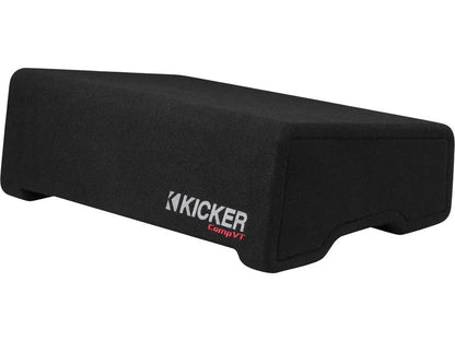 Kicker 52CVTDF122 Sealed downward-firing enclosure with 12" 2-ohm shallow-mount subwoofer