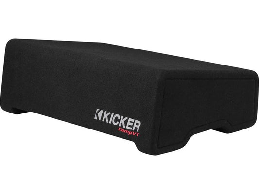 Kicker 52CVTDF122 Sealed downward-firing enclosure with 12" 2-ohm shallow-mount subwoofer