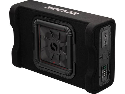 Kicker 53PL7TDF12 Powered subwoofer with 12" L7T square shallow-mount sub and 600-watt amp