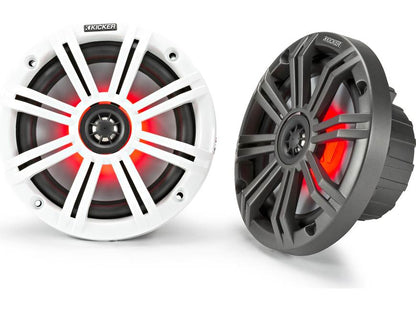 Kicker 45KM654L 6-1/2" 2-way marine speakers with LED lighting