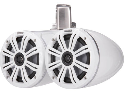 Kicker 45KMTDC65W Dual 6-1/2" wakeboard tower speakers (White)