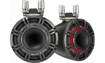 Kicker 44KMTC114 11" wakeboard tower speakers with LED grilles