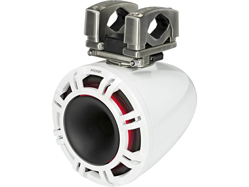 Kicker 44KMTC94W 9" wakeboard tower speakers with LED grilles (White)