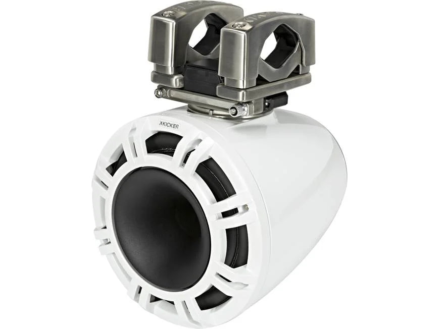 Kicker 44KMTC94W 9" wakeboard tower speakers with LED grilles (White)