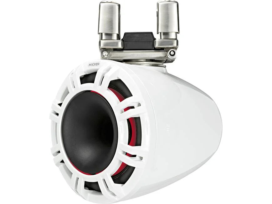 Kicker 44KMTC94W 9" wakeboard tower speakers with LED grilles (White)