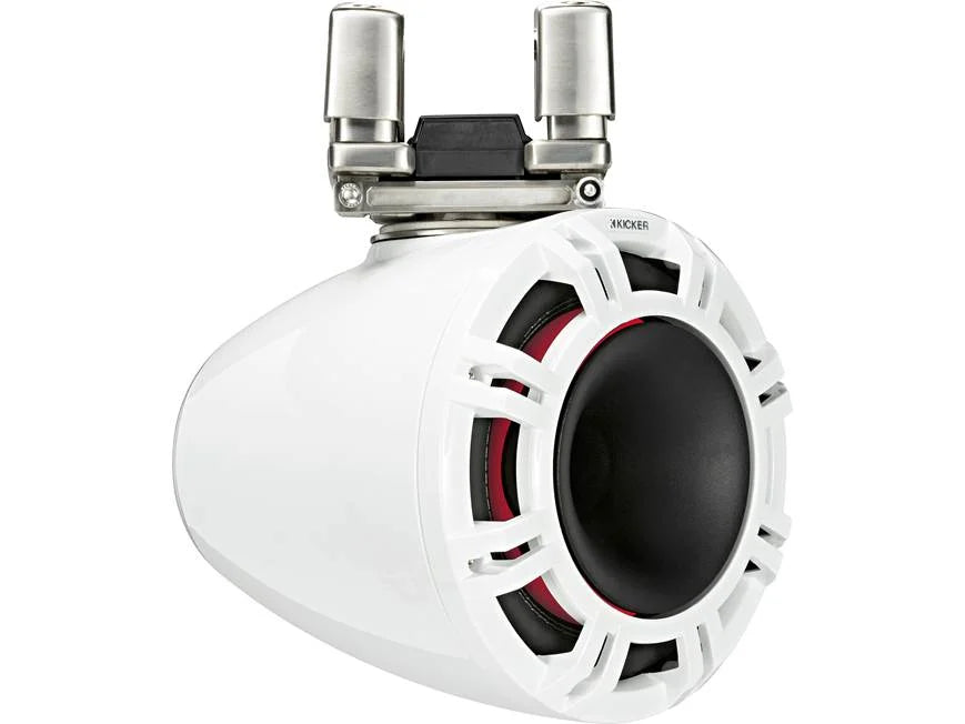 Kicker 44KMTC94W 9" wakeboard tower speakers with LED grilles (White)