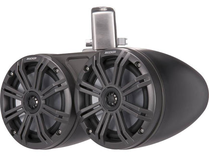 Kicker 45KMTDC65 Dual 6-1/2" wakeboard tower speakers (Charcoal/Black)