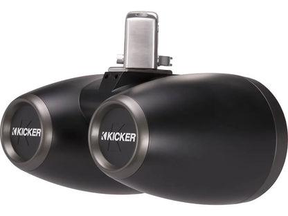 Kicker 45KMTDC65 Dual 6-1/2" wakeboard tower speakers (Charcoal/Black)