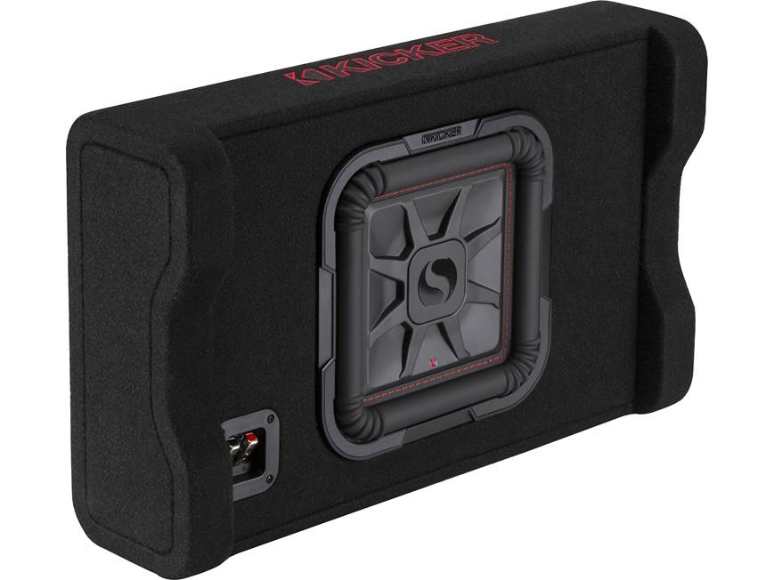 Kicker 49L7TDF102 Sealed downward-firing enclosure with L7T 10" 2-ohm shallow-mount square subwoofer