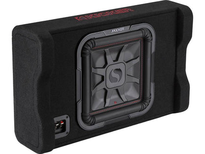Kicker 49L7TDF122 Sealed downward-firing enclosure with L7T 12" shallow-mount square subwoofer
