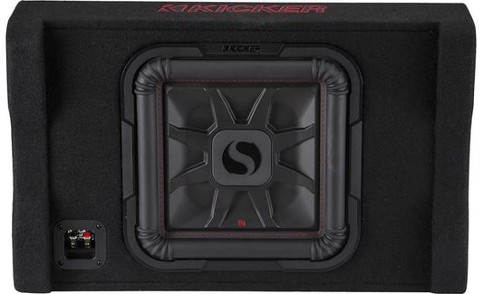 Kicker 49L7TDF122 Sealed downward-firing enclosure with L7T 12" shallow-mount square subwoofer