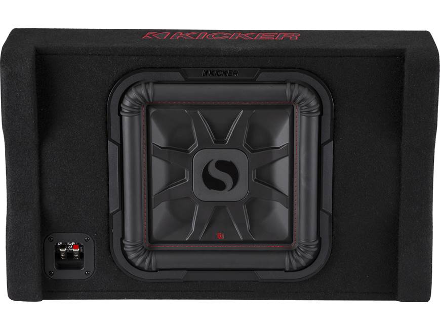 Kicker 49L7TDF122 Sealed downward-firing enclosure with L7T 12" shallow-mount square subwoofer