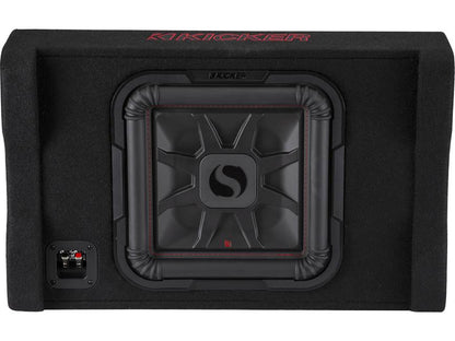 Kicker 49L7TDF122 Sealed downward-firing enclosure with L7T 12" shallow-mount square subwoofer