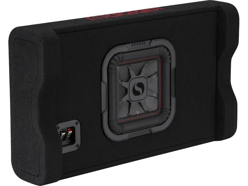 Kicker 49L7TDF82 Sealed downward-firing enclosure with L7T 8" shallow-mount square subwoofer