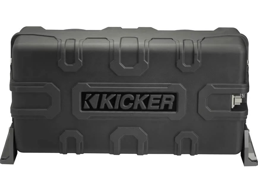Kicker 51MWLE102 Premium M-Class weatherproof sealed enclosure with one 10" 2-ohm marine subwoofer and one 10" passive speaker