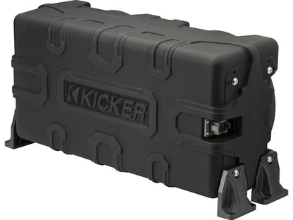 Kicker 51MWLE102 Premium M-Class weatherproof sealed enclosure with one 10" 2-ohm marine subwoofer and one 10" passive speaker