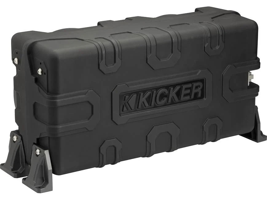 Kicker 51MWLE102 Premium M-Class weatherproof sealed enclosure with one 10" 2-ohm marine subwoofer and one 10" passive speaker
