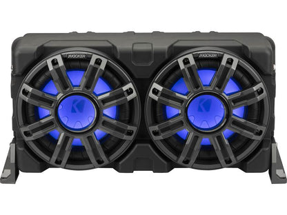 Kicker 51MWLE102 Premium M-Class weatherproof sealed enclosure with one 10" 2-ohm marine subwoofer and one 10" passive speaker