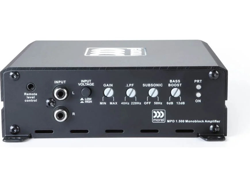 Morel MPD 1.500 MPD Series mono subwoofer amplifier — 550 watts RMS x 1 at 2 ohms