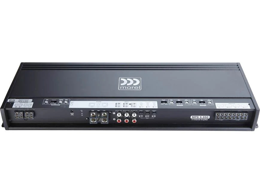 Morel MPS 5.950 5-channel car amplifier — 70 watts RMS x 4 at 4 ohms + 550 watts RMS at 2 ohms