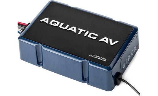 Aquatic AV AQ-AD300.2MICRO Weatherproof 2-channel amp for Harley Davidson motorcycles — 150 watts RMS x 2 at 2 ohms