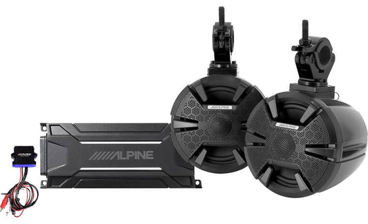 Alpine PSS-SX01 Side-by-side sound system: includes two 6-1/2" speaker pods, Bluetooth® controller, and a 4-channel amplifier