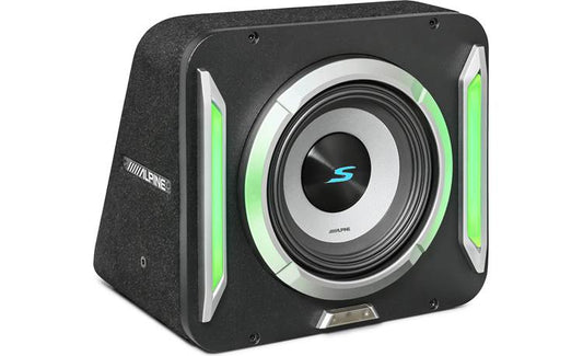 Alpine S2-SB8 PrismaLink™ S2-Series sealed subwoofer enclosure with 8" subwoofer and RGB lighting